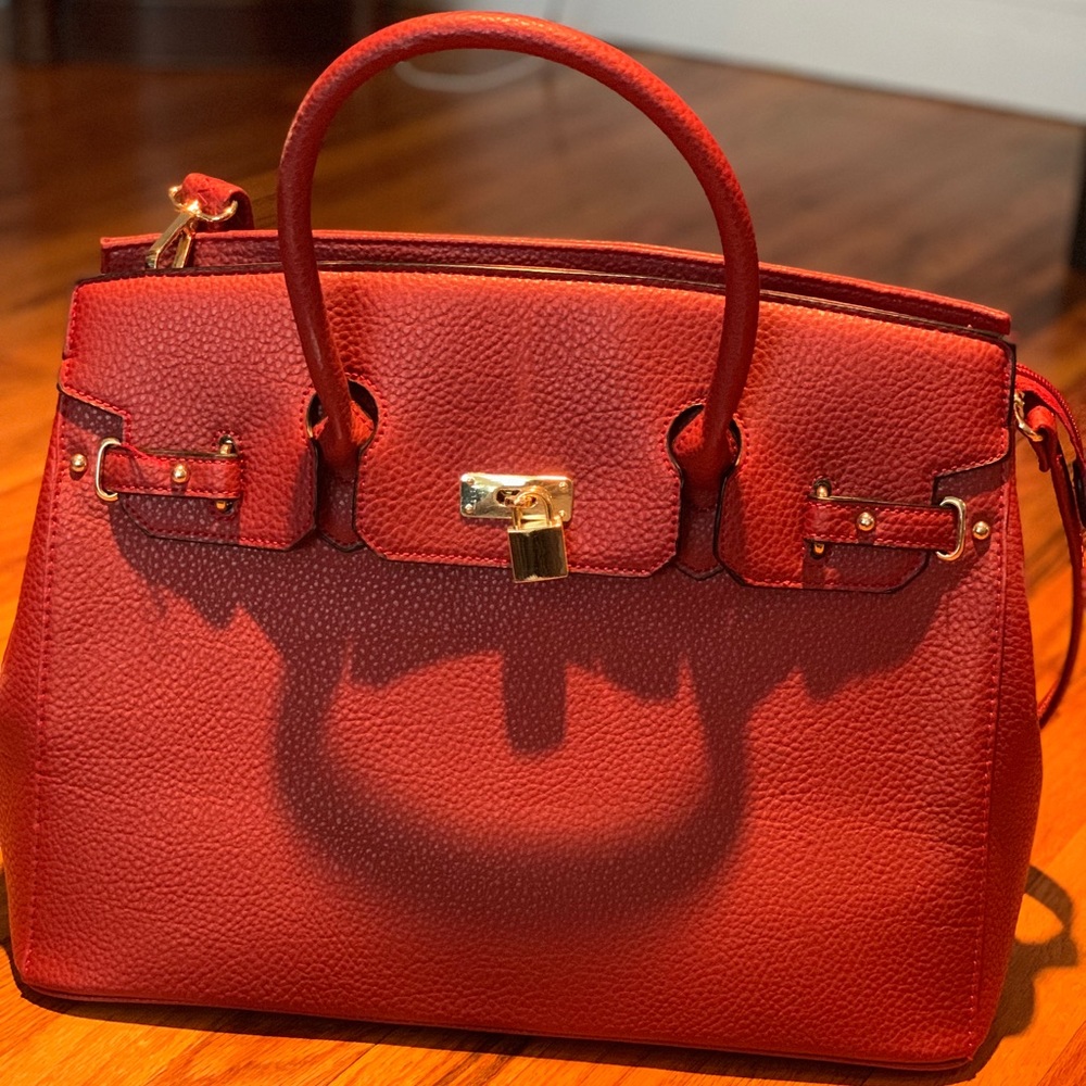 Trendy Red Leather Briefcase